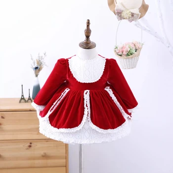 Baby Girl Autumn Winter Long Sleeve Red Vintage Spanish velvet Princess Ball Gown Bow Dress for Birthday Christmas Party
Baby Girl Autumn Winter Long Sleeve Red Vintage Spanish velvet Princess Ball Gown Bow Dress for Birthday Christmas Party