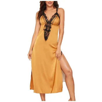 Sexy Long Sleep Dress Satin Rayon Sleepwear Solid Nightie Nightgown Women Nightdress Intemate Lingerie Nightwear Bath Gown A50
Sexy Long Sleep Dress Satin Rayon Sleepwear Solid Nightie Nightgown Women Nightdress Intemate Lingerie Nightwear Bath Gown A50