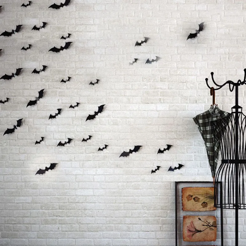 12pcs black bat Wall Sticker Halloween decoration for home 3D bat sticker Bar room decor Halloween party supplies
12pcs black bat Wall Sticker Halloween decoration for home 3D bat sticker Bar room decor Halloween party supplies