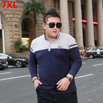 Autumn men's business casual large size polo plus size stitching lapel Polo shirt long sleeve Super size extra large code 
Autumn men's business casual large size polo plus size stitching lapel Polo shirt long sleeve Super size extra large code