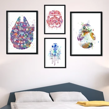 Watercolor nordic style art deco wall art star wars comic movie picture print living room home decor posters canvas painting 493
Watercolor nordic style art deco wall art star wars comic movie picture print living room home decor posters canvas painting 493