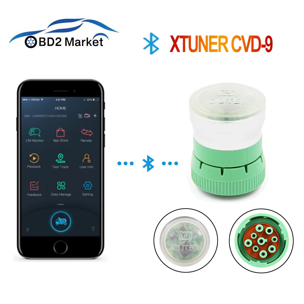 XTUNER CVD9 Heavy Duty Trucks Diagnostic Bluetooth Scanner Support J1708 J1939 Protocol for Android Heavy Duty Diagnostic Tool
XTUNER CVD9 Heavy Duty Trucks Diagnostic Bluetooth Scanner Support J1708 J1939 Protocol for Android Heavy Duty Diagnostic Tool