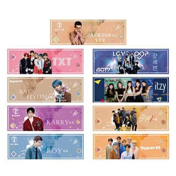 

1 Piece Kpop GOT7 ITZY STRAYKIDS SUPERM TXT Concert Support Hand Banner Fabric Hang Up Poster For Fans Collection Gift