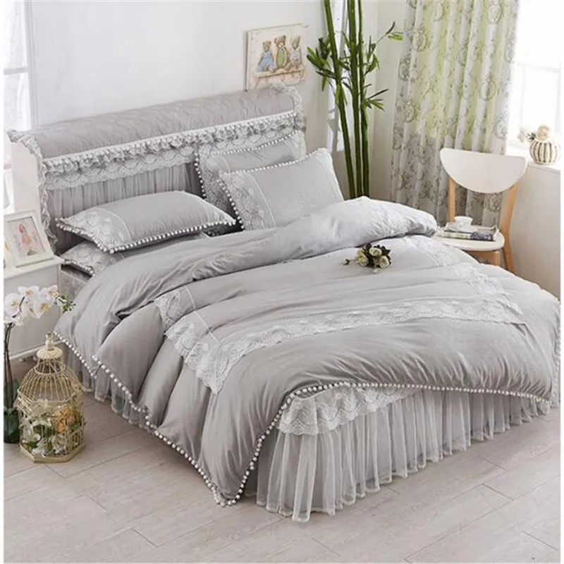 princess lace sadnging cotton beding set grey color duvet cover double quilt cover 1/3pcs Korean duvet cover free shipping
princess lace sadnging cotton beding set grey color duvet cover double quilt cover 1/3pcs Korean duvet cover free shipping