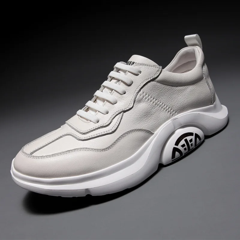 White Real Genuine Leather Chunky Platform Sneakers Mens Trainers Tennis Outdoor Waterproof Running Sports Shoes High Quality 
White Real Genuine Leather Chunky Platform Sneakers Mens Trainers Tennis Outdoor Waterproof Running Sports Shoes High Quality