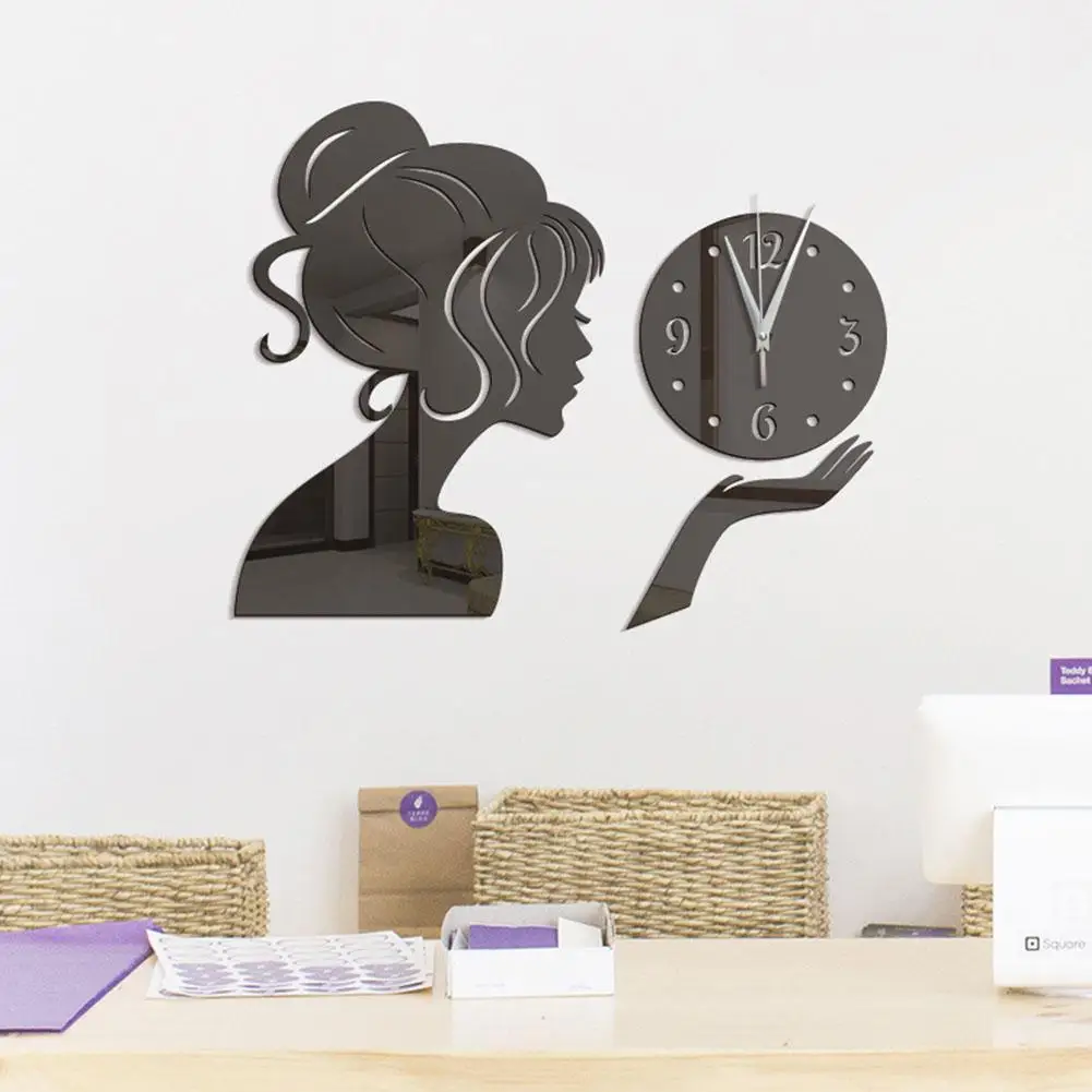 GloryStar DIY Fashion Modern Girl Shape Mute Mirror Surface Acrylic Wall Clock Sticker for Indoor Decor
GloryStar DIY Fashion Modern Girl Shape Mute Mirror Surface Acrylic Wall Clock Sticker for Indoor Decor