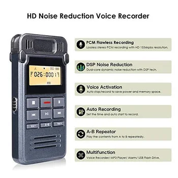 Lectures Voice Recorder Digital MP3 Player A-B Repeat Mini Microphone Sound Audio USB Charging Interviews Noise Canceling 8GB
Lectures Voice Recorder Digital MP3 Player A-B Repeat Mini Microphone Sound Audio USB Charging Interviews Noise Canceling 8GB