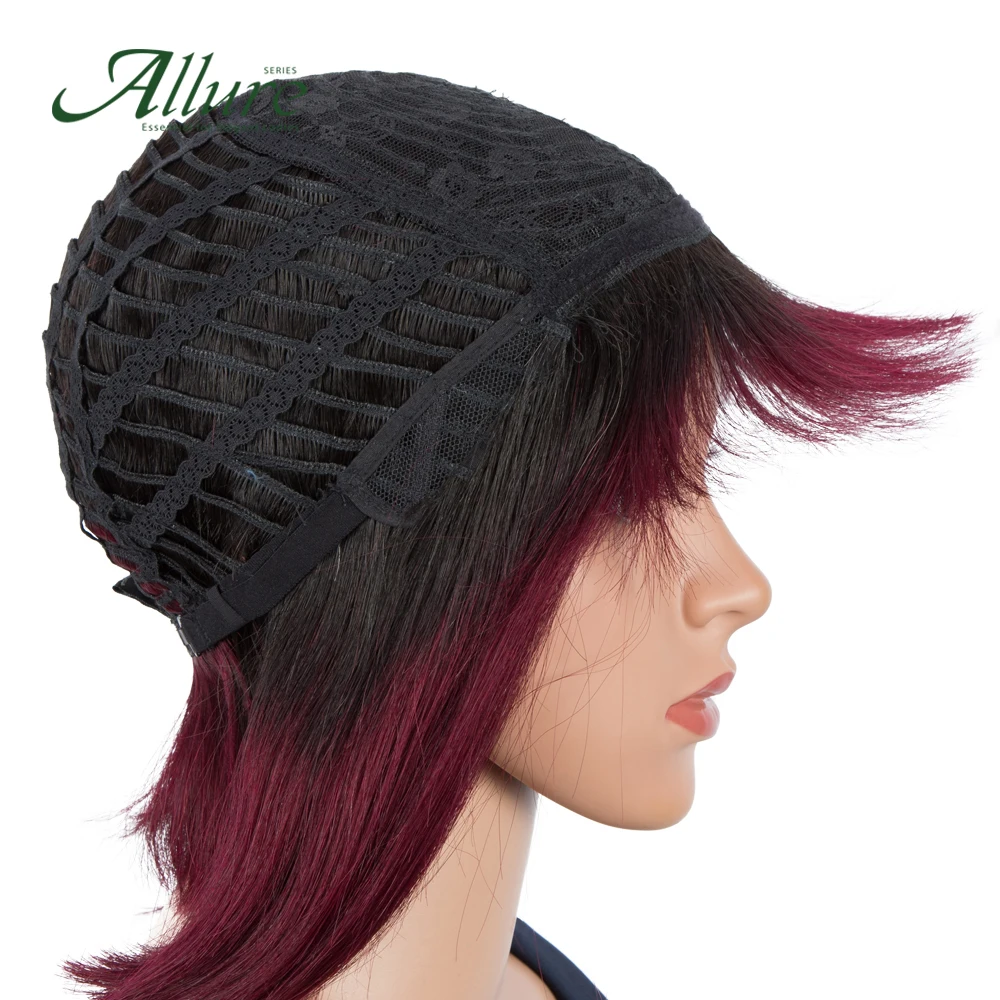 Allure Natural Short Straight Bob Wigs Human Brazilian Hair Wig Sale Colored Human Hair Wigs Carre Short Free SHipping (9)
