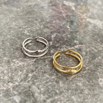 18k gold Authentic 1pc S925 Sterling Silver Jewelry Double rows Irregular geometric rings Handmade TLJ1311
18k gold Authentic 1pc S925 Sterling Silver Jewelry Double rows Irregular geometric rings Handmade TLJ1311