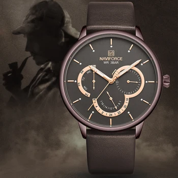 Top Luxury Brand Men's Watches NAVIFORCE Waterproof 24 Hour Date Quartz Watch Men Leather Sports Wrist Watch Relogio Masculino
Top Luxury Brand Men's Watches NAVIFORCE Waterproof 24 Hour Date Quartz Watch Men Leather Sports Wrist Watch Relogio Masculino