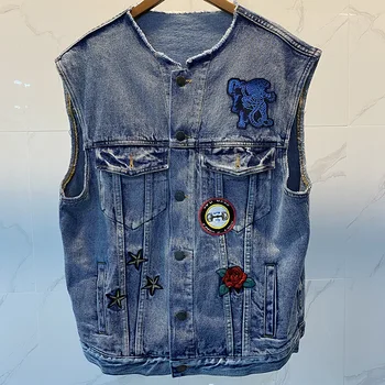 Individual pattern embroidered women denim jacket 2020 spring summer new single breasted loose pocket lady coat
Individual pattern embroidered women denim jacket 2020 spring summer new single breasted loose pocket lady coat