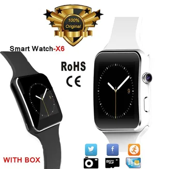 

New Arrival Bluetooth Smart Watch X6 Sport Watch Camera Touch 1.54"" Curved Screen Support SIM TF Card Smartwatch D5