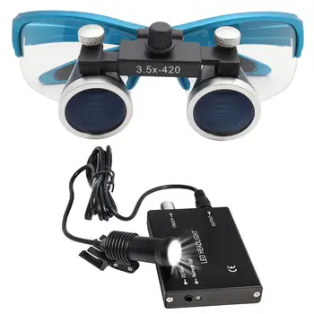 3.5x420mm Dental Loupe Dental Lab Medical Loupe Dental Magnifier Dentists Blue with 5W Headlight Upgraded
3.5x420mm Dental Loupe Dental Lab Medical Loupe Dental Magnifier Dentists Blue with 5W Headlight Upgraded