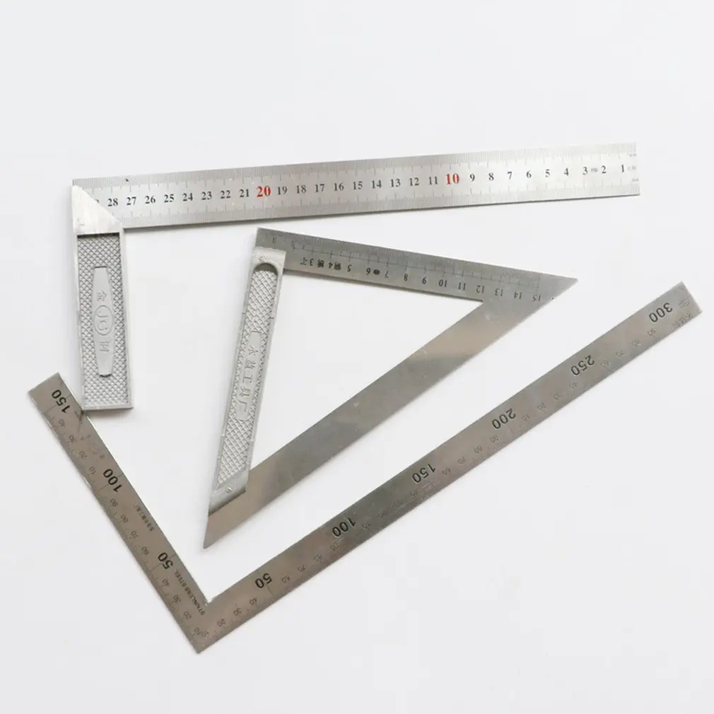 150mm/200mm Triangle Ruler 90 Degree Stainless Steel Triangular Ruller Professional Woodworking Measuring Tool Protractors
150mm/200mm Triangle Ruler 90 Degree Stainless Steel Triangular Ruller Professional Woodworking Measuring Tool Protractors