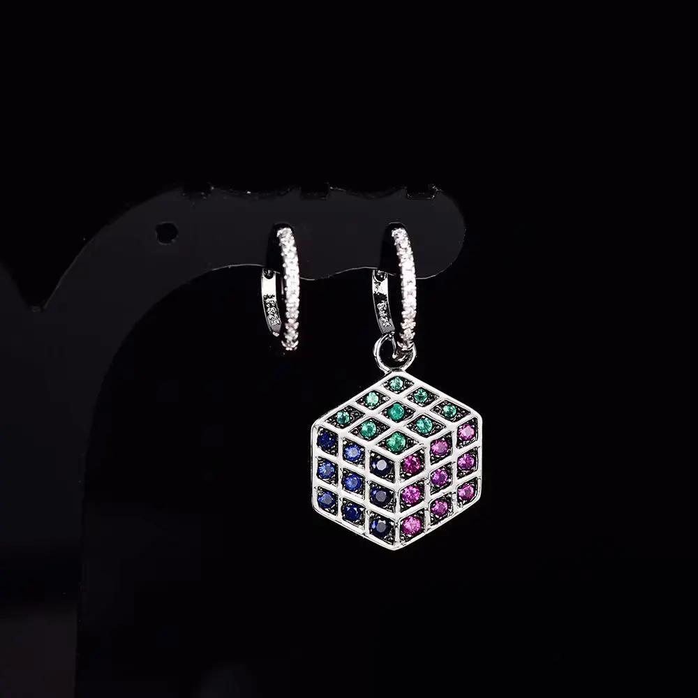 New European and American asymmetric Rubik's cube geometry polygon earring macro robot ear buckle ear clip silver ornament
New European and American asymmetric Rubik's cube geometry polygon earring macro robot ear buckle ear clip silver ornament
