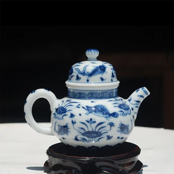 Blue and White Hand-painted Fish and Algae Pattern Ceramic Teapot Pu'er Tea Set
Blue and White Hand-painted Fish and Algae Pattern Ceramic Teapot Pu'er Tea Set