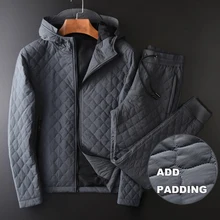 Зимние плотные мужские комплекты Minglu (куртка + брюки) роскошные
