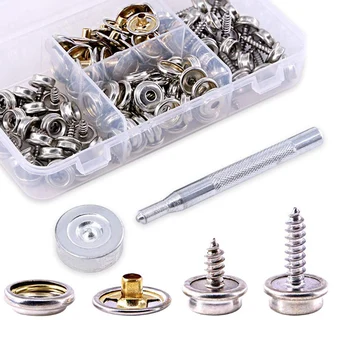 150 Pcs Canvas Snaps Kit Stainless Steel Fastener Screw Snaps Button with Setting Tool for Furniture Boat Cover HYD88
150 Pcs Canvas Snaps Kit Stainless Steel Fastener Screw Snaps Button with Setting Tool for Furniture Boat Cover HYD88