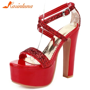 Karinluna 2020 Hot Sale Plus Size 48 Sequined Cloth Summer Sandals Woman Shoes Platform High Heels Buckle Strap Shoes Women 
Karinluna 2020 Hot Sale Plus Size 48 Sequined Cloth Summer Sandals Woman Shoes Platform High Heels Buckle Strap Shoes Women