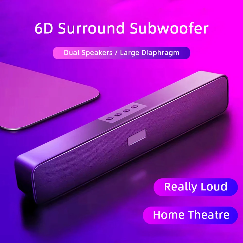 Bluetooth-колонка беспроводной динамик 6D сабвуфер стерео объемный двойной s-саундбар