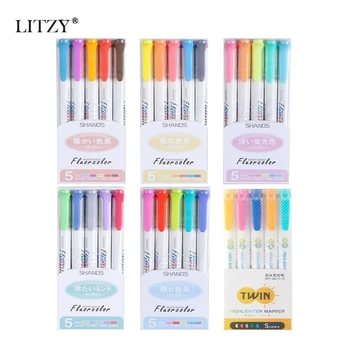 5/7Pcs/Set Japanese Colour Double Headed Highlighter Pen Student DIY Drawing Fluorescent Marker Pens for Scribble Stationery
5/7Pcs/Set Japanese Colour Double Headed Highlighter Pen Student DIY Drawing Fluorescent Marker Pens for Scribble Stationery