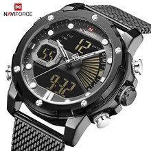 NAVIFORCE Men's Watches Quartz Digital Male Clock Military Sports Mesh Stainless Steel Brand Luxury Wristwatch Relogio Masculino
NAVIFORCE Men's Watches Quartz Digital Male Clock Military Sports Mesh Stainless Steel Brand Luxury Wristwatch Relogio Masculino