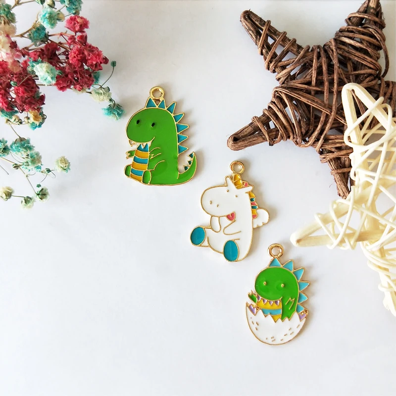 10pcs Cartoon Dinosaur Unicorn Enamel Charms Drop Oil Horse Alloy Pendants Dangle Craft DIY Jewelry Earrings Necklace Accessory
10pcs Cartoon Dinosaur Unicorn Enamel Charms Drop Oil Horse Alloy Pendants Dangle Craft DIY Jewelry Earrings Necklace Accessory