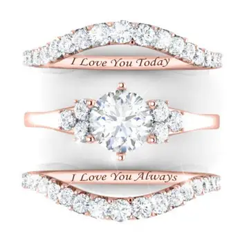 Wedding Crytal Rings For Women European and American Shiny Three-piece Wet Engagement Crown-shaped Ladies Rings
Wedding Crytal Rings For Women European and American Shiny Three-piece Wet Engagement Crown-shaped Ladies Rings