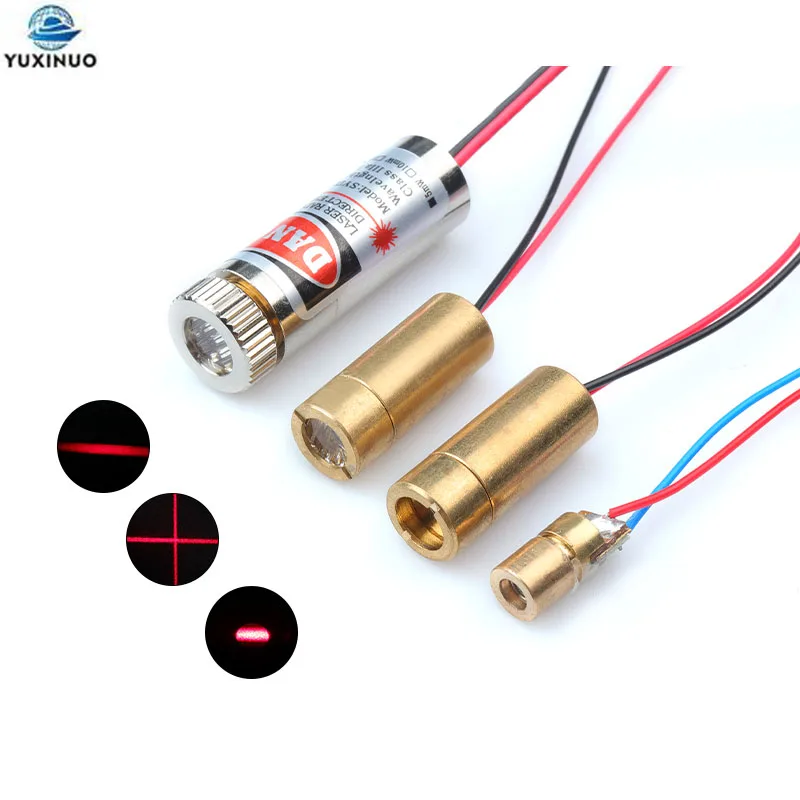 

3V 5V 6mm/9mm/12mm 650nm 5mW Red Point / Line / Cross Laser Module Head Focusable Focus Adjustable Laser Diode Head Industrial