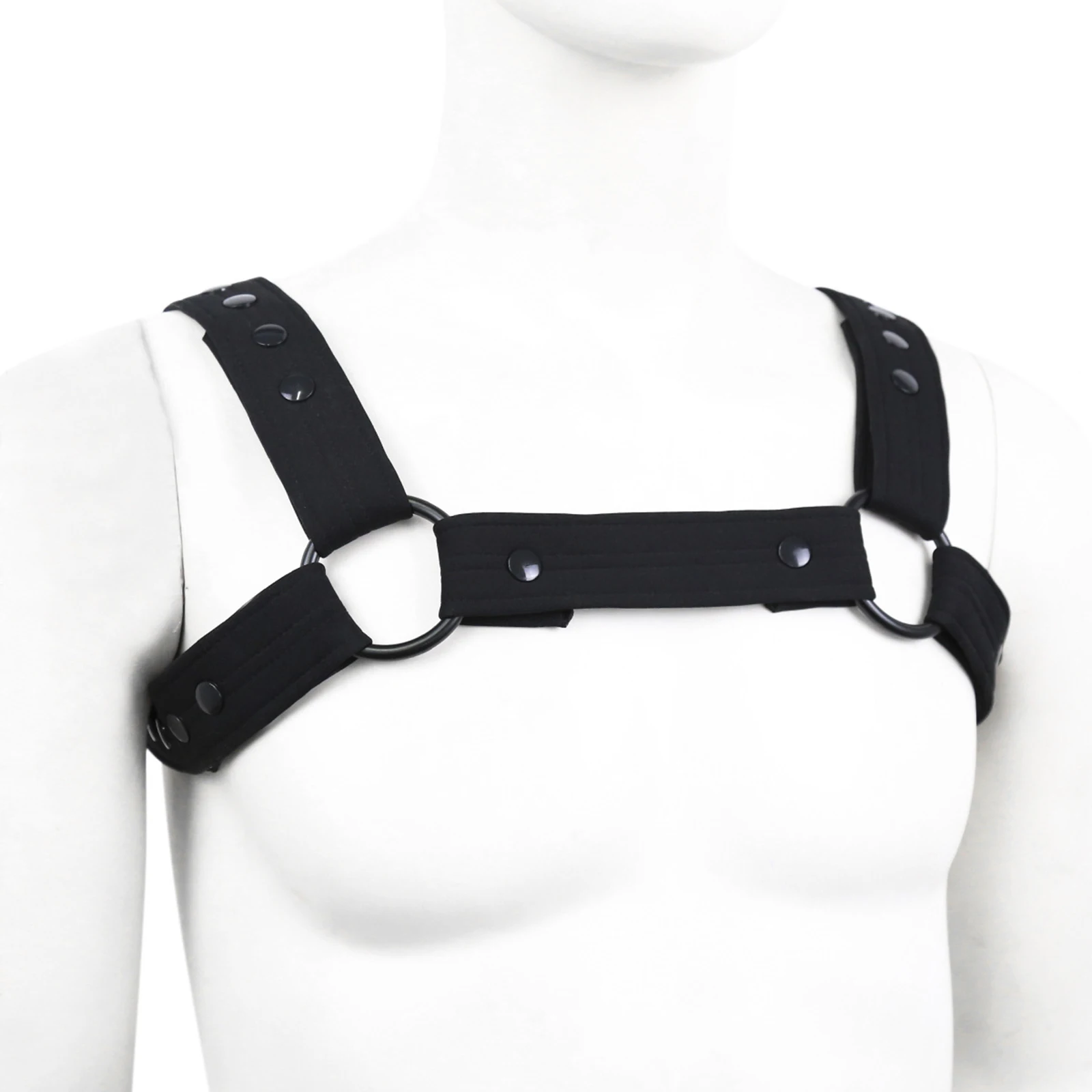 Men Elastic Chest Strap Harness Show Muscle With Metal O-Rings For Fancy Club Party Costume
Men Elastic Chest Strap Harness Show Muscle With Metal O-Rings For Fancy Club Party Costume