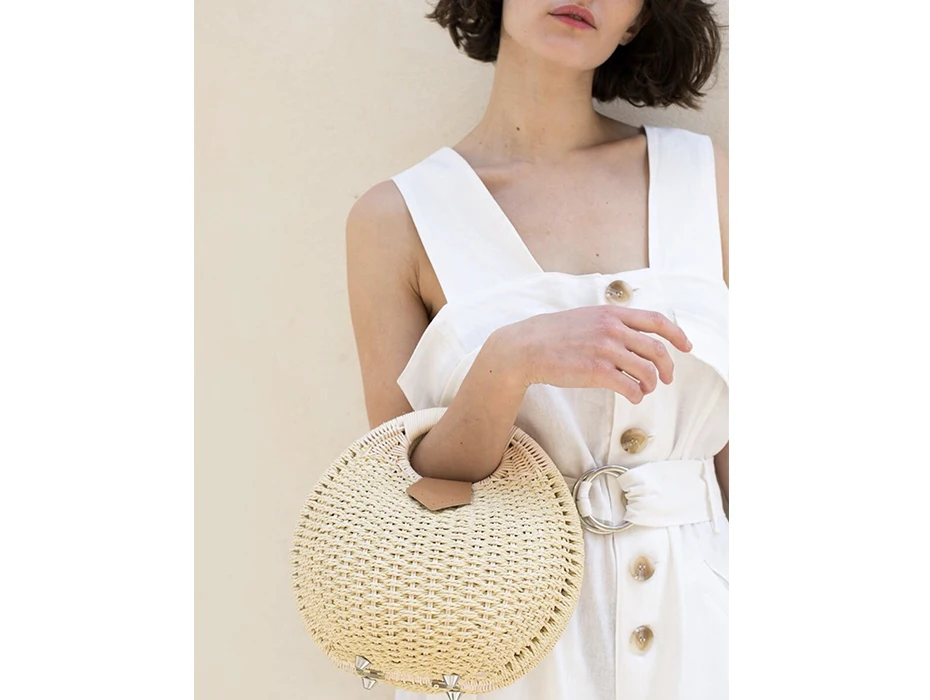 Shell-Style Round Wicker Handbag - Designer Rattan Crossbody Summer Purse 3 H8b45fce660d344a9a9fa807284052391R