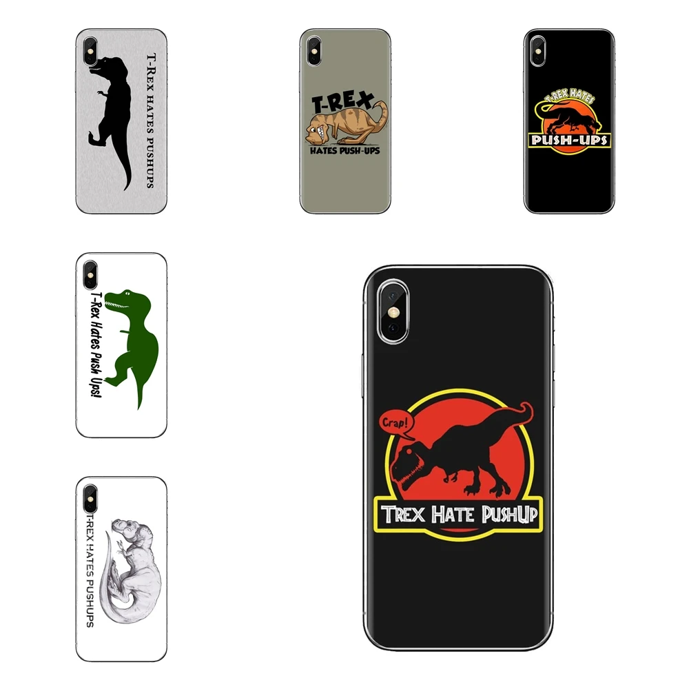 For Xiaomi Redmi 4 3 3S Pro Mi3 Mi4 Mi4i Mi4C Mi5 Mi5S Mi Max Note 2 Soft Transparent Cover Bag T REX HATES PUSHUPS Dinosaur |