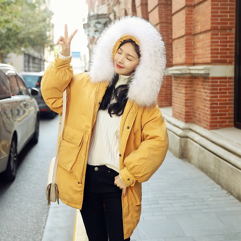 Mid-length Hooded Large Fur Collar Coat down Jacket Cotton-padded Clothes 2018 Winter New Style Europe And America Fashion Loose
Mid-length Hooded Large Fur Collar Coat down Jacket Cotton-padded Clothes 2018 Winter New Style Europe And America Fashion Loose