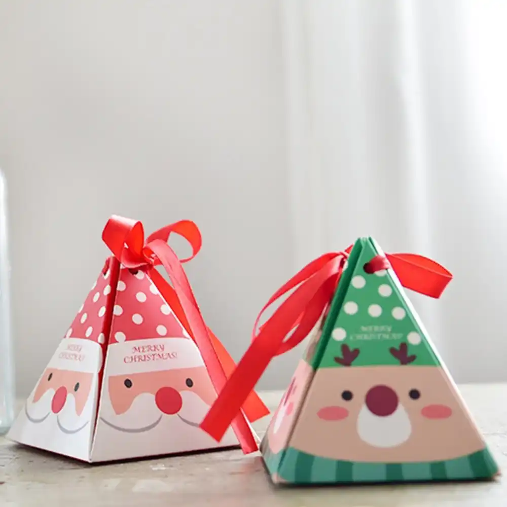 christmas candy box bag christmas tree gift box with bells paper
