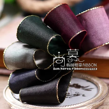 100yards 38mm double gold edge satin ribbon for hair bow diy accessories headband craft supplies bouquet flower packing bow 
100yards 38mm double gold edge satin ribbon for hair bow diy accessories headband craft supplies bouquet flower packing bow
