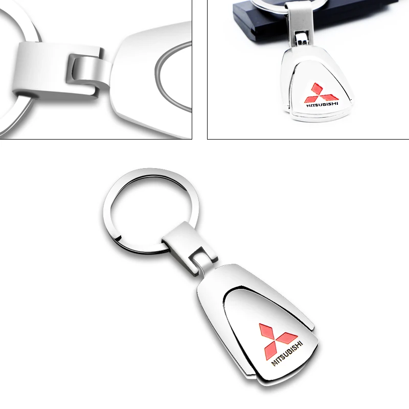 Фото Брелок с логотипом автомобиля металлический брелок для ключей Mitsubishis ASX Lancer Pajero