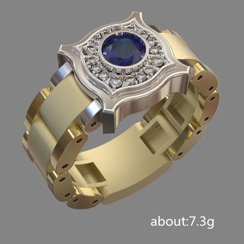 Фото Новинка 2019 роскошные кольца Modyle с красным синим камнем и кристаллами для женщин