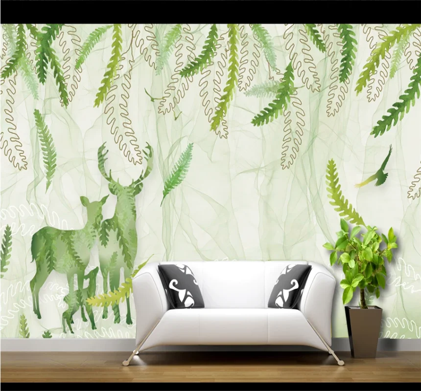 xuesu Modern simple three-dimensional green forest elk fashion 3D background wall custom wallpaper 8D waterproof wall covering
xuesu Modern simple three-dimensional green forest elk fashion 3D background wall custom wallpaper 8D waterproof wall covering