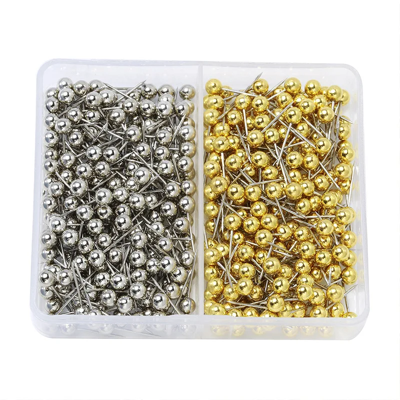 400PCS 4MM Map Tacks Push Pins with Gold Round Head Steel Point for Bulletin Board Fabric Marking Push Pins with Box
400PCS 4MM Map Tacks Push Pins with Gold Round Head Steel Point for Bulletin Board Fabric Marking Push Pins with Box