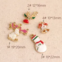 NOVA 10pcs series Natal Encantos Do Esmalte Gota de Óleo DIY Pingentes Fazer Jóias fit Colar Pulseira Brinco de runas(China)