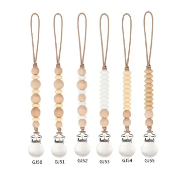 Baby Pacifier Chain Wooden Bead Soother Pacifier Clips Leash Strap Nipple Holder 23GD
Baby Pacifier Chain Wooden Bead Soother Pacifier Clips Leash Strap Nipple Holder 23GD