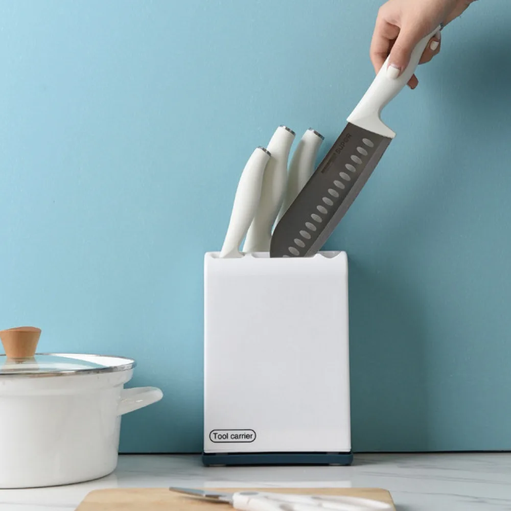 Kitchen Knife Holder Knife Storage Rack with Bottom Drip Tray Partition Storage Non-slip Household Kitchen Knife Holder Supplies
Kitchen Knife Holder Knife Storage Rack with Bottom Drip Tray Partition Storage Non-slip Household Kitchen Knife Holder Supplies