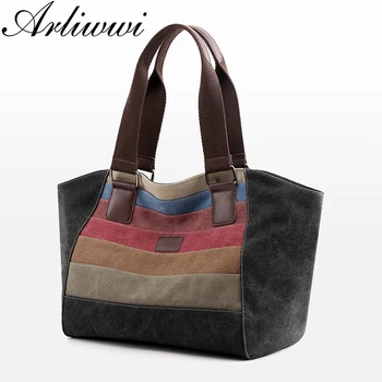 Arliwwi Large Capacity Woman Canvas Tote Bags Big Colorful Patched Female Fashion Individual Shoulder Trapeze Handbag New F004
Arliwwi Large Capacity Woman Canvas Tote Bags Big Colorful Patched Female Fashion Individual Shoulder Trapeze Handbag New F004
