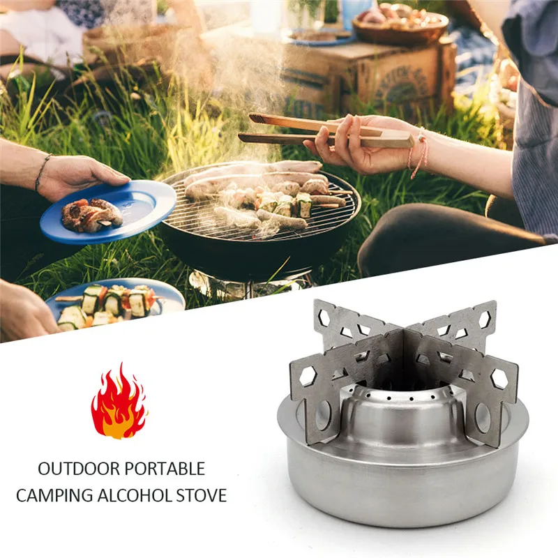 9.5X2.9Outdoor портативный для кемпинга барбекю спиртовая печь многоцелевой Кемпинг
