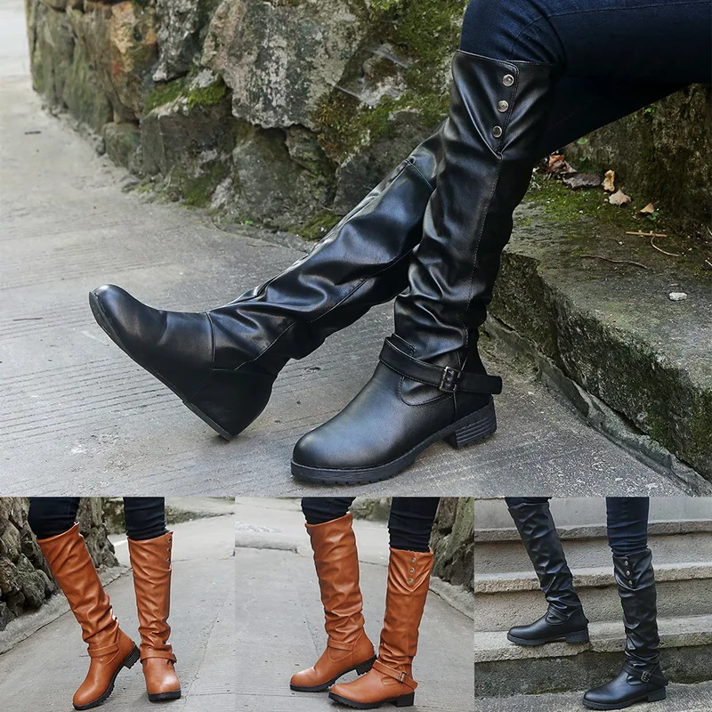 women Knee-high Boots Women leather Boots Long Boots mid heel Woman Leather Spring Autumn Ladies Shoes Winter Large Size 35-43
women Knee-high Boots Women leather Boots Long Boots mid heel Woman Leather Spring Autumn Ladies Shoes Winter Large Size 35-43