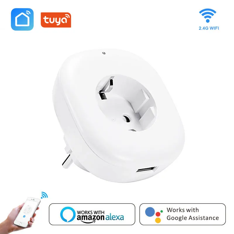 Wifi Smart Socket EU Power Plug Wireless Mobile APP Remote Control USB Output Works with Alexa Google Home Smart life tuya 10A
Wifi Smart Socket EU Power Plug Wireless Mobile APP Remote Control USB Output Works with Alexa Google Home Smart life tuya 10A