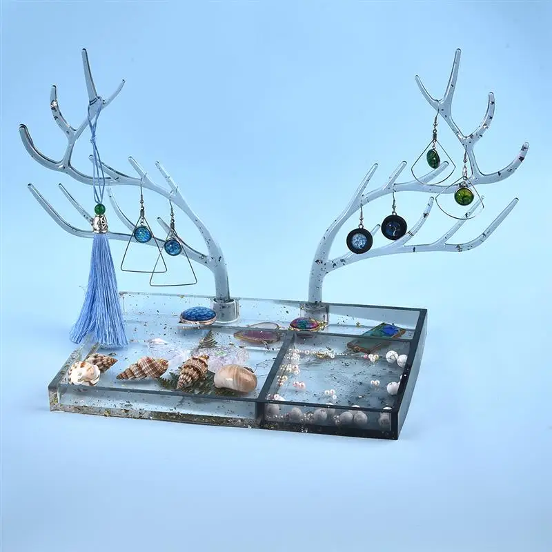Silicone Mold Christmas Style Antler Tree Branch Jewelry Display Rack DIY Resin Crystal Epoxy Jewelry Tray Mould Tools
Silicone Mold Christmas Style Antler Tree Branch Jewelry Display Rack DIY Resin Crystal Epoxy Jewelry Tray Mould Tools