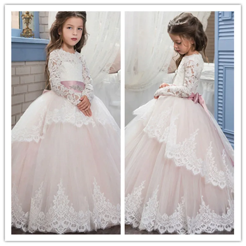 Фото Платье принцессы с цветочным узором для девочек на свадьбу пышное платье в пол