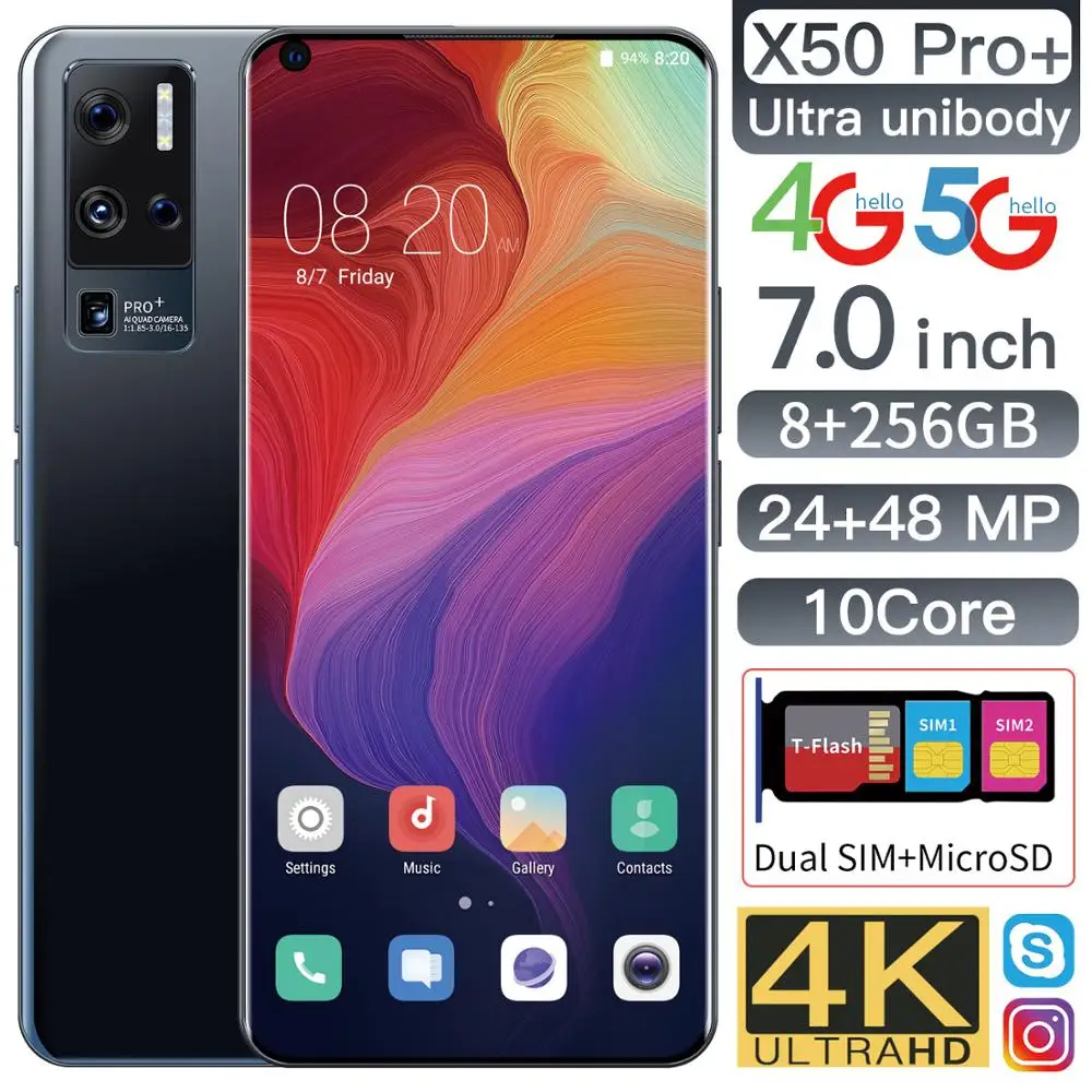 2020 New X50Pro 10-core 8 + 256G Dual Card Dual Standby6.8Inch Full-screen Ultrabook Mobile Phone 4G Network Fingerprint
2020 New X50Pro 10-core 8 + 256G Dual Card Dual Standby6.8Inch Full-screen Ultrabook Mobile Phone 4G Network Fingerprint