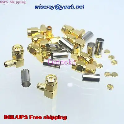 DHL/EMS 200pcs Connector SMA male plug crimp RG58 RG142 LMR195 RG400 cable Right angle-A3
DHL/EMS 200pcs Connector SMA male plug crimp RG58 RG142 LMR195 RG400 cable Right angle-A3